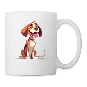 Beagle | Cartoon Artwork - Tasse - Weiß - Rechts