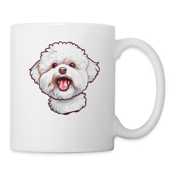 Bichon frisé | Illustration de dessin animé - Mug blanc - blanc - Droite