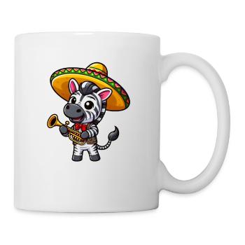Cinco de Mayo Zebra: Trumpeter in Black and White - Mug - white - Right