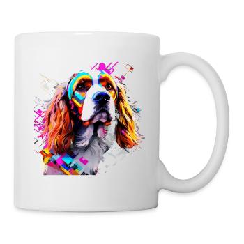 Englischer Cocker Spaniel künstlerisch gestaltet - Tasse - Weiß - Rechts