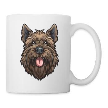 Briard | Cartoon Artwork - Tasse - Weiß - Rechts