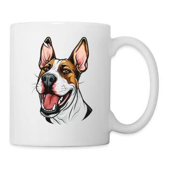 Bullterrier | Cartoon Artwork - Tasse - Weiß - Rechts
