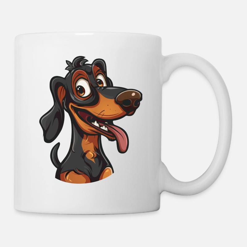 Dackel | Dachshund | Cartoon Artwork - Tasse - Weiß