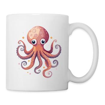 Niedlicher Oktopus - Tasse - Weiß - Rechts
