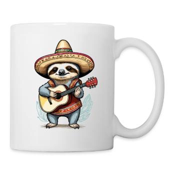 Sloth, Mariachi, Mexico, Music, Fiesta - Mug - white - Right