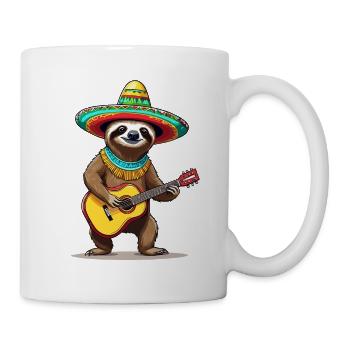 Faultier Mexikanischer Mariachi Gitarrenmusik - Tasse - Weiß - Rechts
