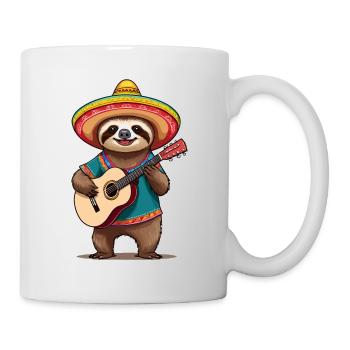 Sloth Mariachi Mexico Guitar Fiesta - Mug - white - Right