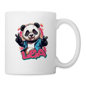 LEA - Schöner Mädchen Name mit coolem Panda - Tasse - Weiß - Rechts