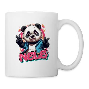 NELE - Schöner Mädchen Name mit coolem Panda - Tasse - Weiß - Rechts