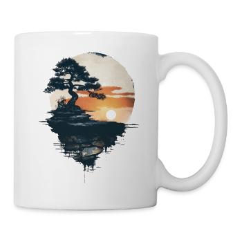Japan Landscape Bonsai Tree Buddhist Aesthetic - Mug - white - Right