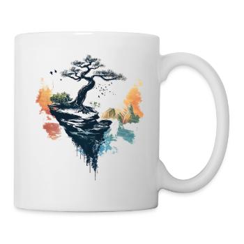 Japan Landscape Bonsai Tree Birds Aesthetic - Mug - white - Right