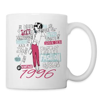 Jahrgang 1996 Tochter 1996 Geburtstagsgeschenk 1996 - Tasse - Weiß - Rechts