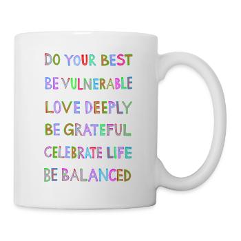 Motivational Saying: Life, Motivation, Happiness, Joy - Mug - white - Right