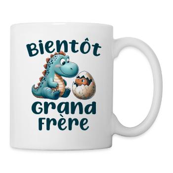 Bientôt Grand Frère Dinosaure - Annonce Grossesse - Mug blanc - blanc - Droite