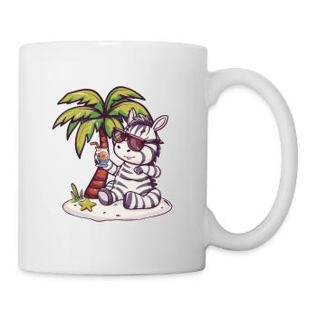 Palmier d’été de l’île Zebra - Mug blanc - blanc - Droite