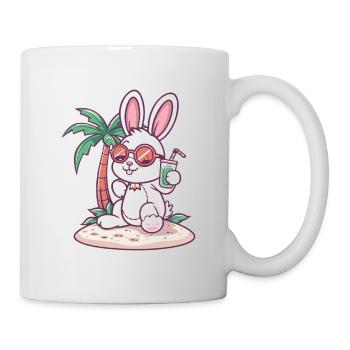 Bunny, Island, Summer, Palm - Mug - white - Right
