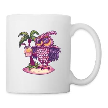 Eule Insel Sommer Palme - Tasse - Weiß - Rechts