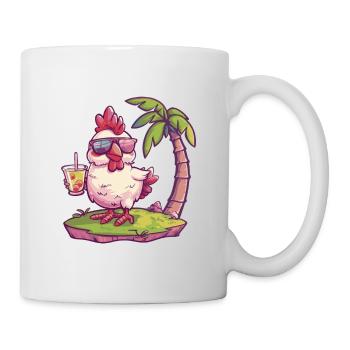 Palmier d’été de l’île du poulet - Mug blanc - blanc - Droite