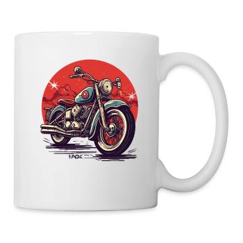 Large Chopper Motorcycle - Mug - white - Right
