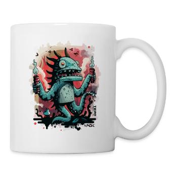 Dynamite candles and a crazy monster - Mug - white - Right