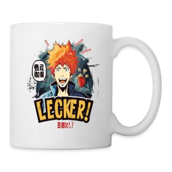 Lecker Anime-Essen mit verrücktem Typen - Tasse - Weiß - Rechts