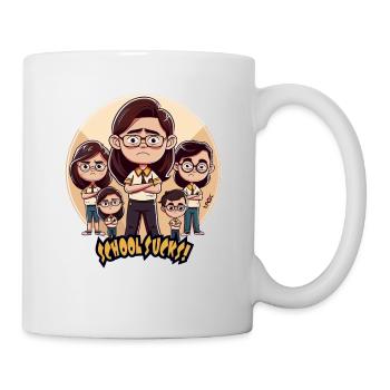 Pupils and teachers: School is annoying - Mug - white - Right