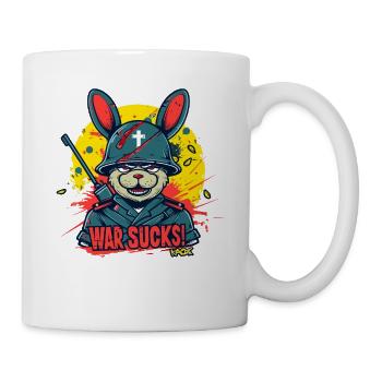 Bunny Rabbit Soldat, La guerre c’est de la merde - Mug blanc - blanc - Droite