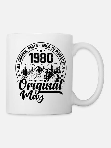 1980 Mai Original: Geschenk zum 44-jährigen Jubiläum - Tasse - Weiß
