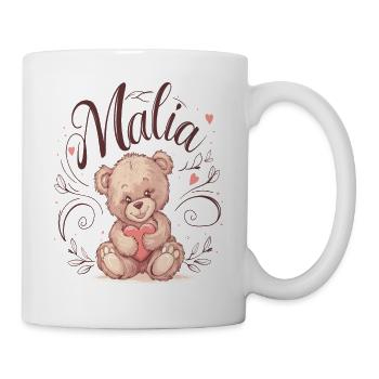 Malia Anniversaire Mignon Coeur En Peluche Design - Mug blanc - blanc - Droite