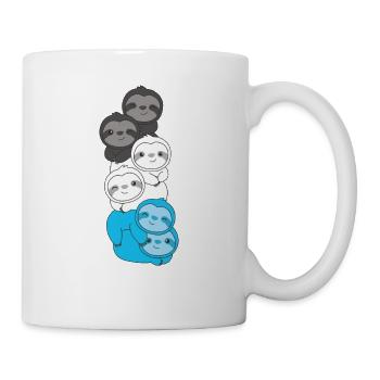 Mascic Drapeau Fierté LGBTQ Mignon Paresseux - Mug blanc - blanc - Droite