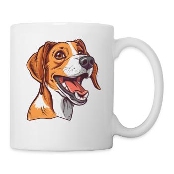 English Foxhound | Cartoon Artwork - Tasse - Weiß - Rechts