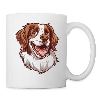 Epagneul Breton Épagneul breton | Caricature - Mug blanc - blanc - Droite
