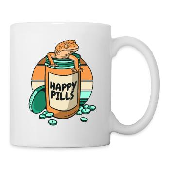 Happy Pills lézard Gekkota Gecko léopard à crête - Mug blanc - blanc - Droite