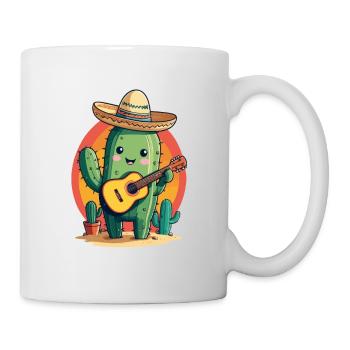 Cactus Mexican Mariachi Guitarist Music - Mug - white - Right