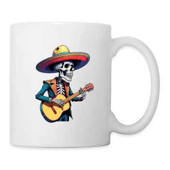 Mexican Mariachi Skeleton Guitarist Fiesta - Mug - white - Right