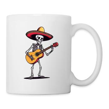 Mexican Mariachi Guitar Skeleton Fiesta - Mug - white - Right
