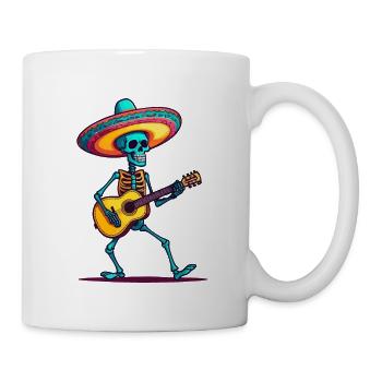 Mexican mariachi skeleton guitarist - Mug - white - Right