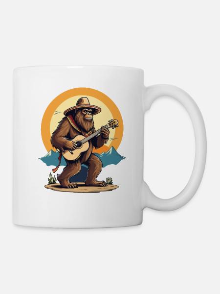 Bigfoot Mexikanischer Mariachi Gitarrenspaß - Tasse - Weiß
