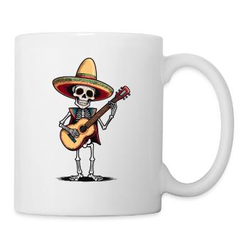 Mexikanischer Mariachi Skelett Gitarrist Fiesta - Tasse - Weiß - Rechts