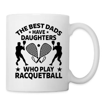 Les meilleurs papas ont des filles qui jouent au racquetball - Mug blanc - blanc - Droite