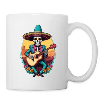 Mexican Mariachi Skeleton Guitarist Fiesta - Mug - white - Right
