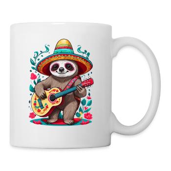Sloth, Mariachi, Mexico, Music, Fiesta - Mug - white - Right