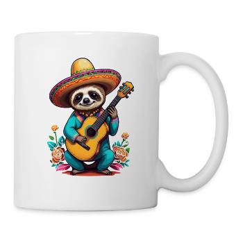 Faultier Mexikanischer Mariachi Gitarrenspieler - Tasse - Weiß - Rechts