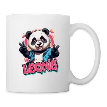 LEONIE - Beautiful girl name with cool panda - Mug - white - Right