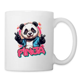 FINJA - Schöner Mädchen Name mit coolem Panda - Tasse - Weiß - Rechts