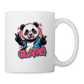 CLAIRE - Beau nom de fille avec panda cool - Mug blanc - blanc - Droite