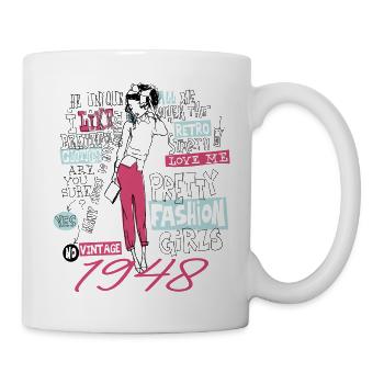 Millésime 1948 Cadeau Anniversaire 1948 Fille 1948 - Mug blanc - blanc - Droite