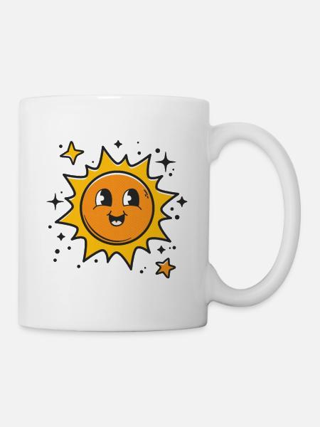 Frohe Sonne - Tasse - Weiß