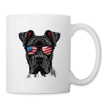 Great Dane with American Sunglasses - Mug - white - Right