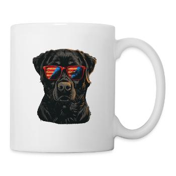 Labrador Retriever with American Sunglasses - Mug - white - Right